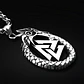 Collar Para Hombre Con Dije Ouroboros Dragón Valknut Vikingo Plateado - Miniatura 3