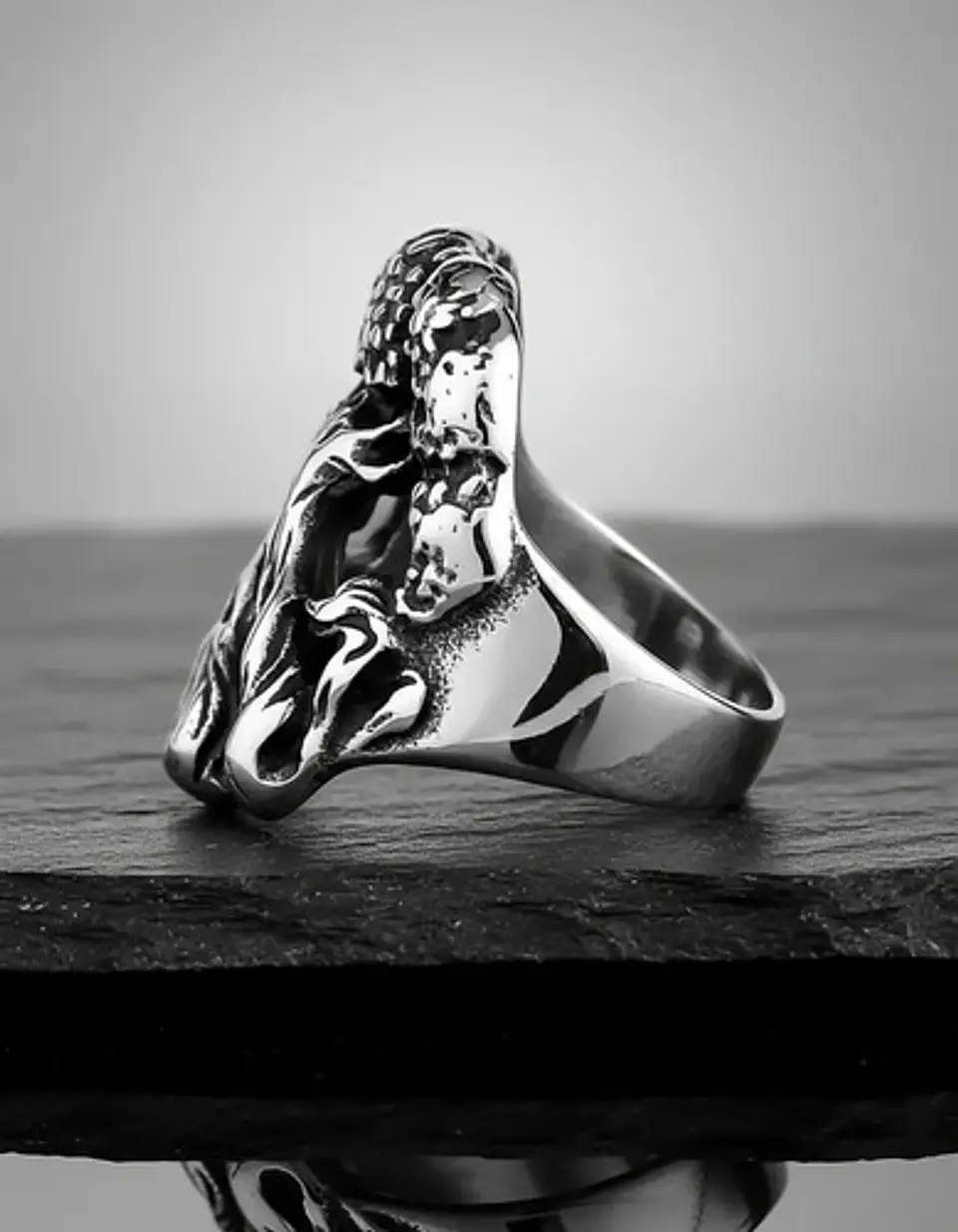 Anillo Acero Color Plata Yggdrasil Vikingo Arbol Para Hombre 4