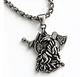 Collar Plateado Vikingo Hombre Dije Caballo Hacha Espada - Miniatura 1