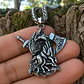 Collar Plateado Vikingo Hombre Dije Caballo Hacha Espada - Miniatura 6