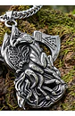 Collar Plateado Vikingo Hombre Dije Caballo Hacha Espada - Miniatura 7