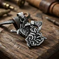Collar Plateado Vikingo Hombre Dije Caballo Hacha Espada - Miniatura 10