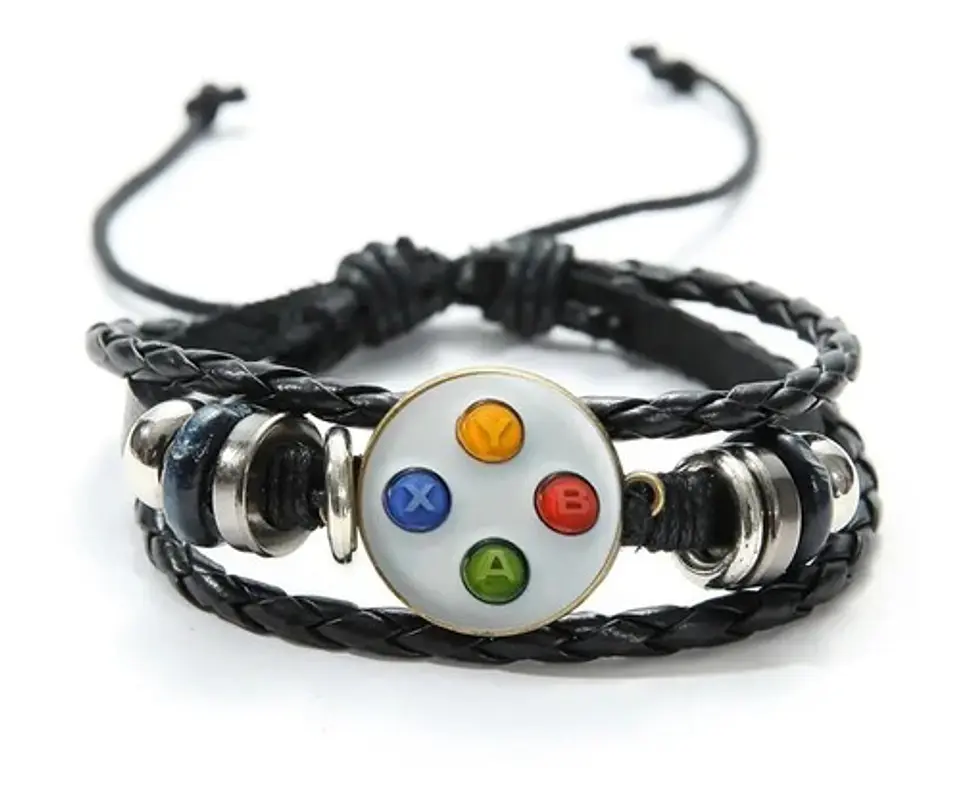 Pulsera Manilla Cuero Control Juego Playstation Hombre Mujer 5