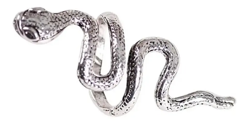 Set De 3 Unids Anillos Ajustable Serpiente Color Plata Mujer 4