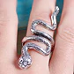Set De 3 Unids Anillos Ajustable Serpiente Color Plata Mujer - Miniatura 6