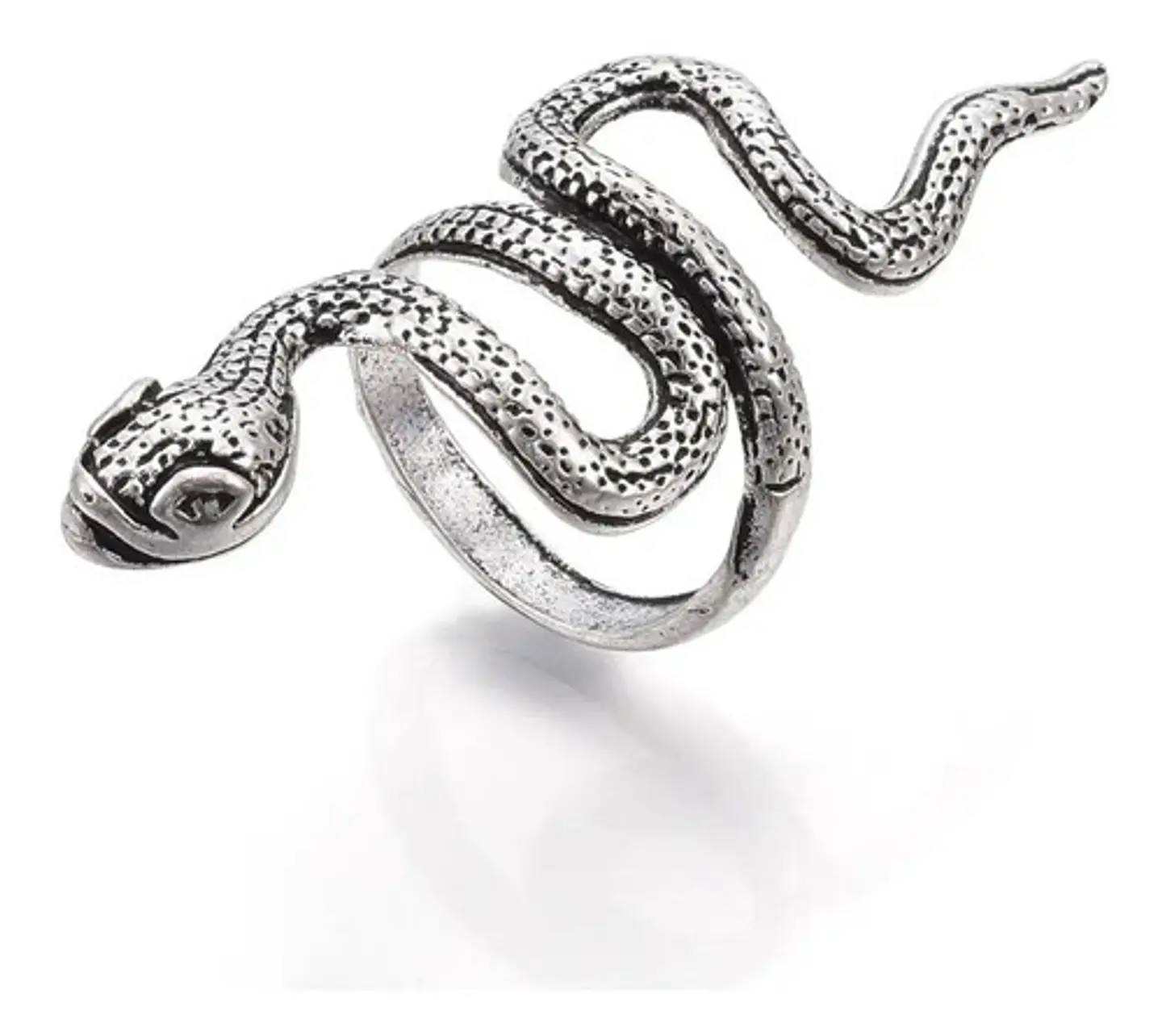 Set De 3 Unids Anillos Ajustable Serpiente Color Plata Mujer 7