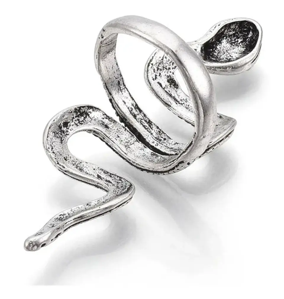 Set De 3 Unids Anillos Ajustable Serpiente Color Plata Mujer 8