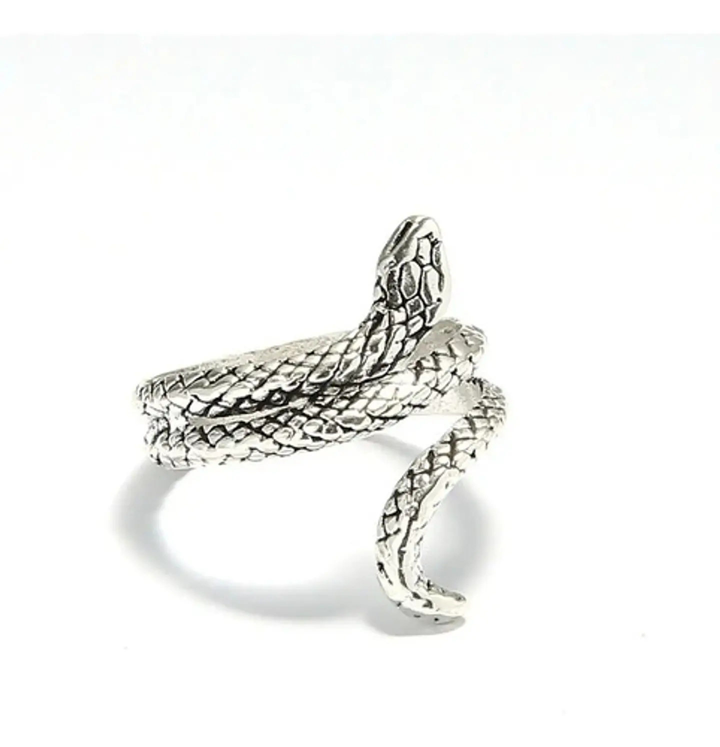 Set De 3 Unids Anillos Ajustable Serpiente Color Plata Mujer 10