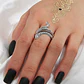 Set De 3 Unids Anillos Ajustable Serpiente Color Plata Mujer - Miniatura 11
