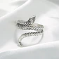 Set De 3 Unids Anillos Ajustable Serpiente Color Plata Mujer - Miniatura 13