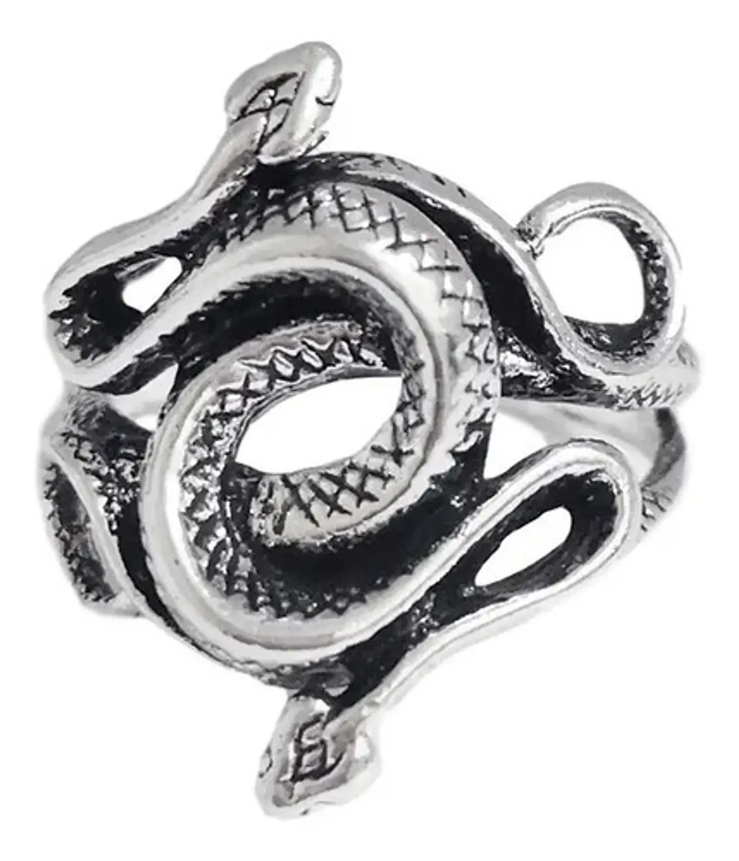 Set De 3 Unids Anillos Ajustable Serpiente Color Plata Mujer 16