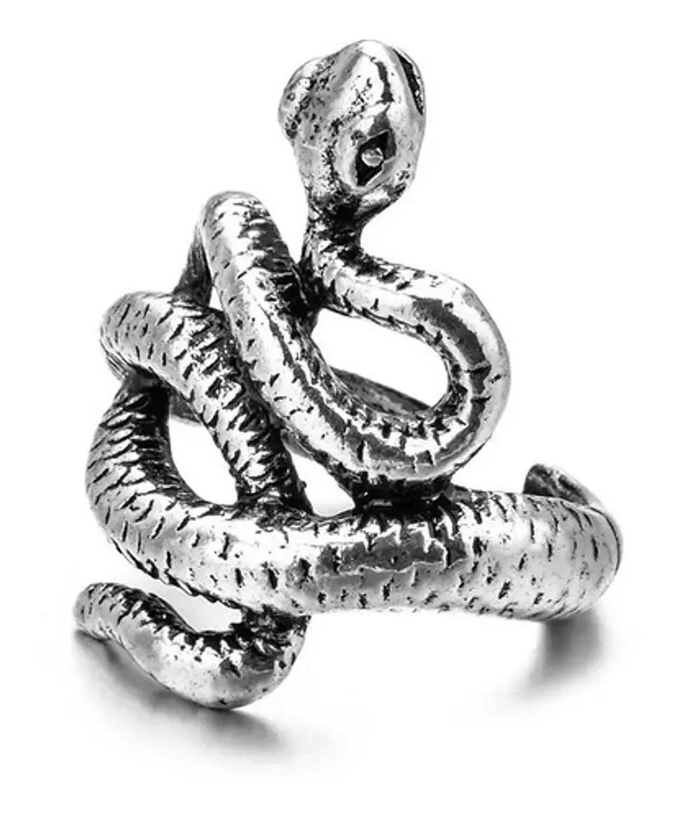 Set De 3 Unids Anillos Ajustable Serpiente Color Plata Mujer 19