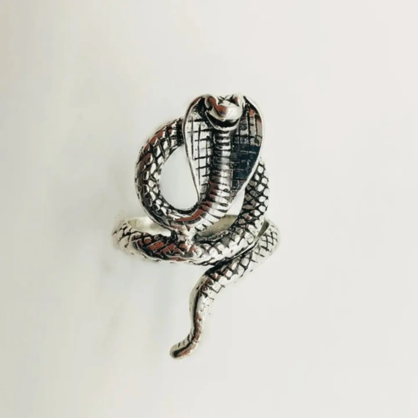 Set De 3 Unids Anillos Ajustable Serpiente Color Plata Mujer 21