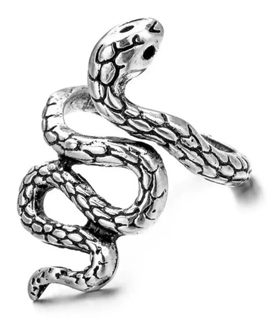 Set De 3 Unids Anillos Ajustable Serpiente Color Plata Mujer 24