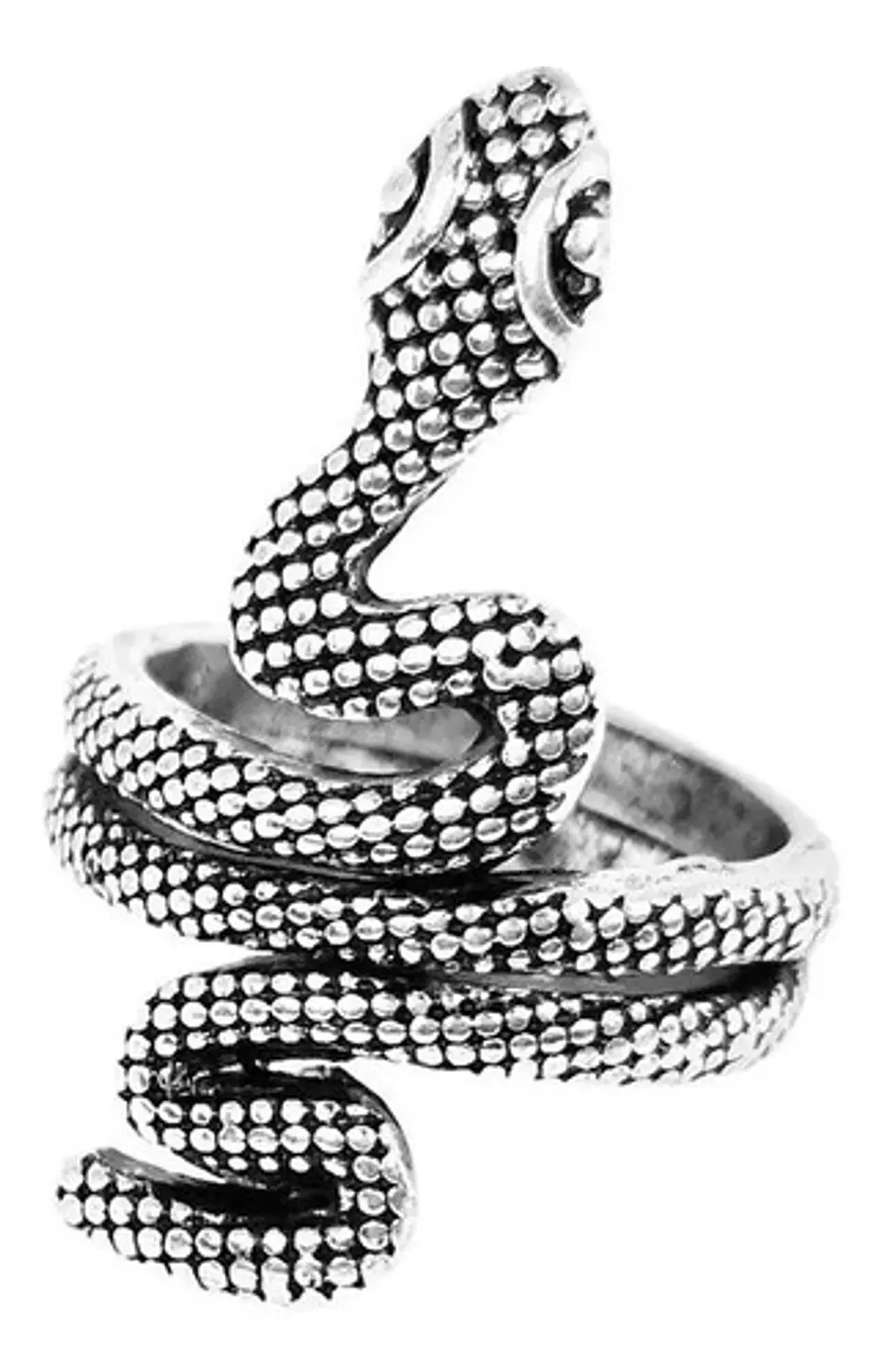 Set De 3 Unids Anillos Ajustable Serpiente Color Plata Mujer 26
