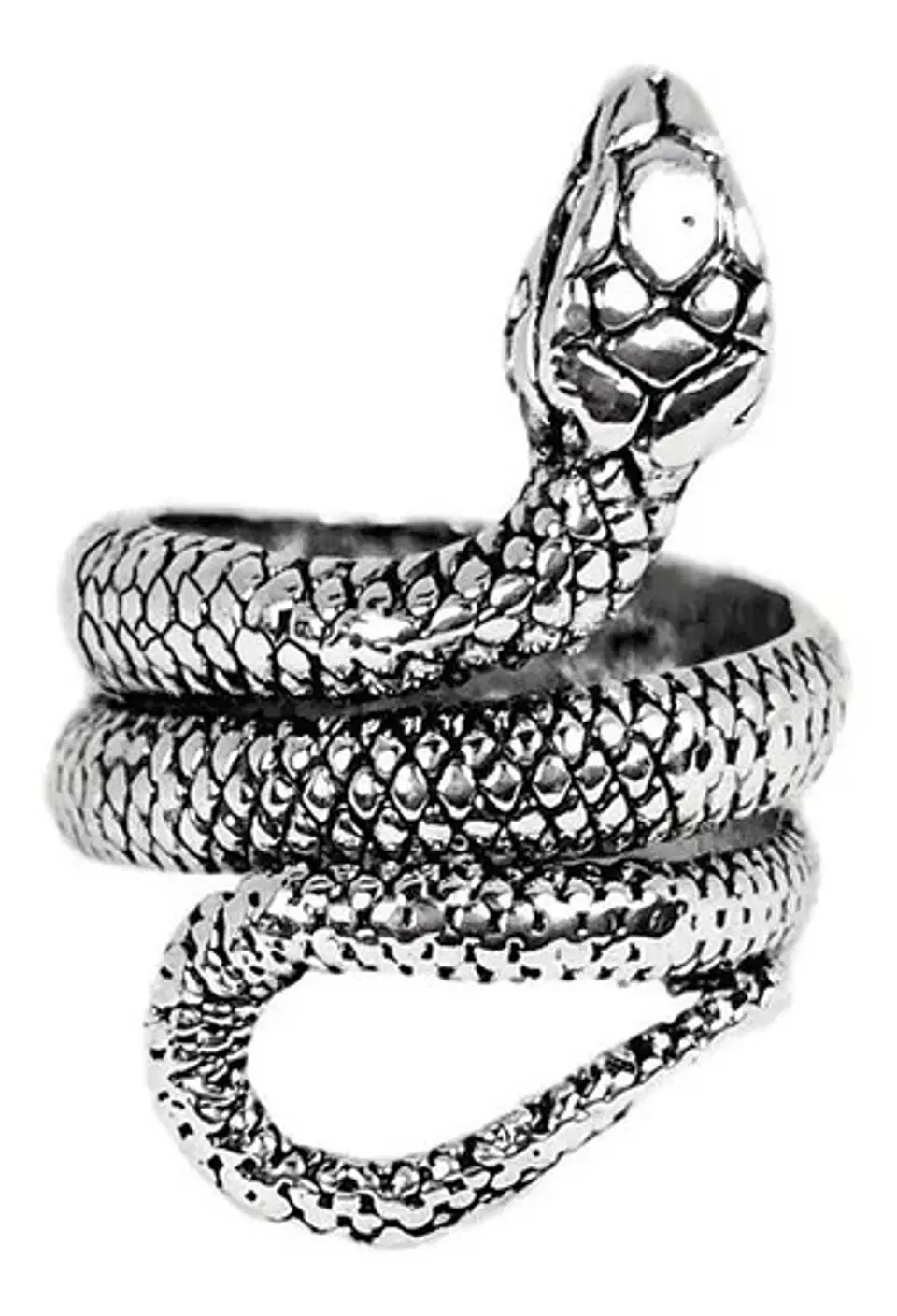 Set De 3 Unids Anillos Ajustable Serpiente Color Plata Mujer 28