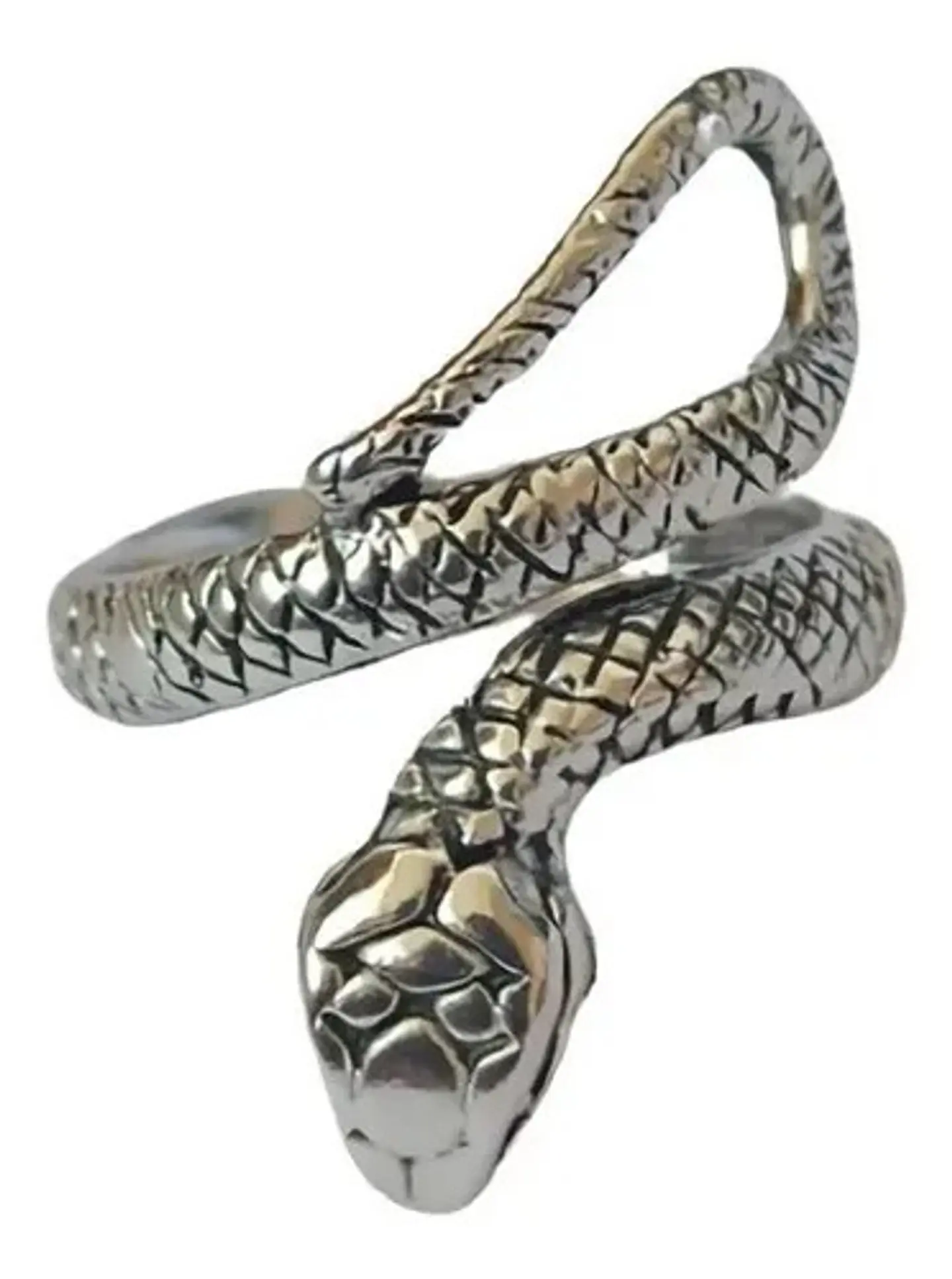 Set De 3 Unids Anillos Ajustable Serpiente Color Plata Mujer 34