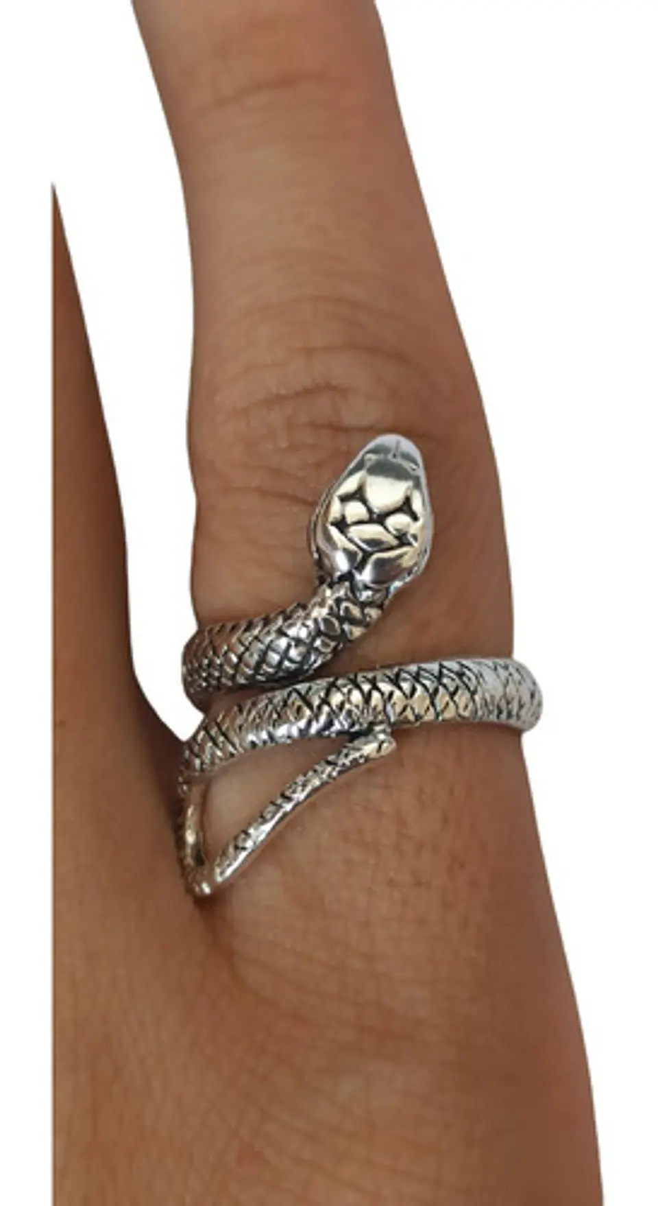 Set De 3 Unids Anillos Ajustable Serpiente Color Plata Mujer 35