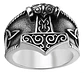 Anillo Acero Color Plata Martillo Thor Vikingo Para Hombre - Miniatura 1