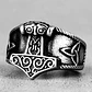 Anillo Acero Color Plata Martillo Thor Vikingo Para Hombre - Miniatura 6