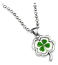 Collar Dije Para Hombre Y Mujer Trébol 4 Hojas Natural Acero - Miniatura 3