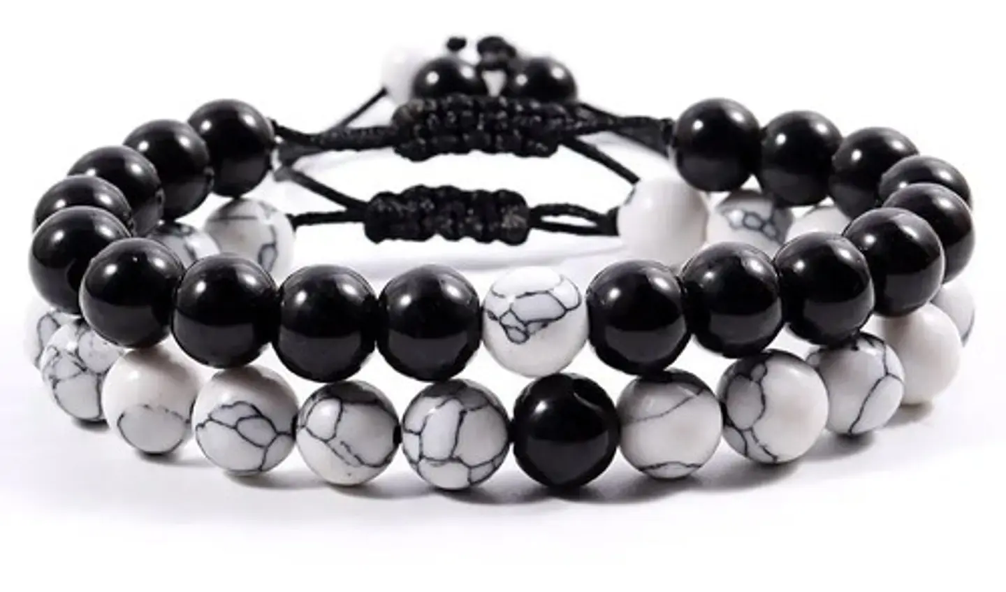 2 Pulseras Manilla Piedra Natural Pareja Novios Hombre Mujer 3