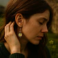 Aretes Pendientes Color Plata Acero Trébol Real Para Mujer - Miniatura 7