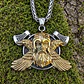 Collar Vikingo En Acero Bicolor Para Hombre Dije Odin Cuervo - Miniatura 9