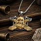 Collar Vikingo En Acero Bicolor Para Hombre Dije Odin Cuervo - Miniatura 12