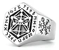 Anillo Acero Color Plata Vikingo Punk Brújula Runas Hombre - Miniatura 2