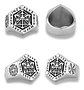 Anillo Acero Color Plata Vikingo Punk Brújula Runas Hombre - Miniatura 3