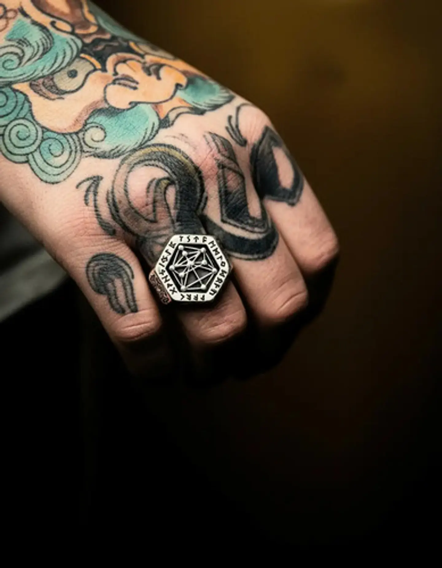 Anillo Acero Color Plata Vikingo Punk Brújula Runas Hombre 10