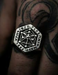Anillo Acero Color Plata Vikingo Punk Brújula Runas Hombre - Miniatura 11