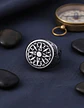 Anillo Acero Color Plata Punk Biker Brújula Náutico Hombre - Miniatura 9