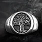 Anillo Acero Inoxidable Color Plata Árbol De La Vida Hombre - Miniatura 5