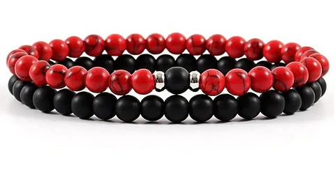 Set 2 Manillas Pulsera Piedras Naturales Ojo De Tigre Hombre