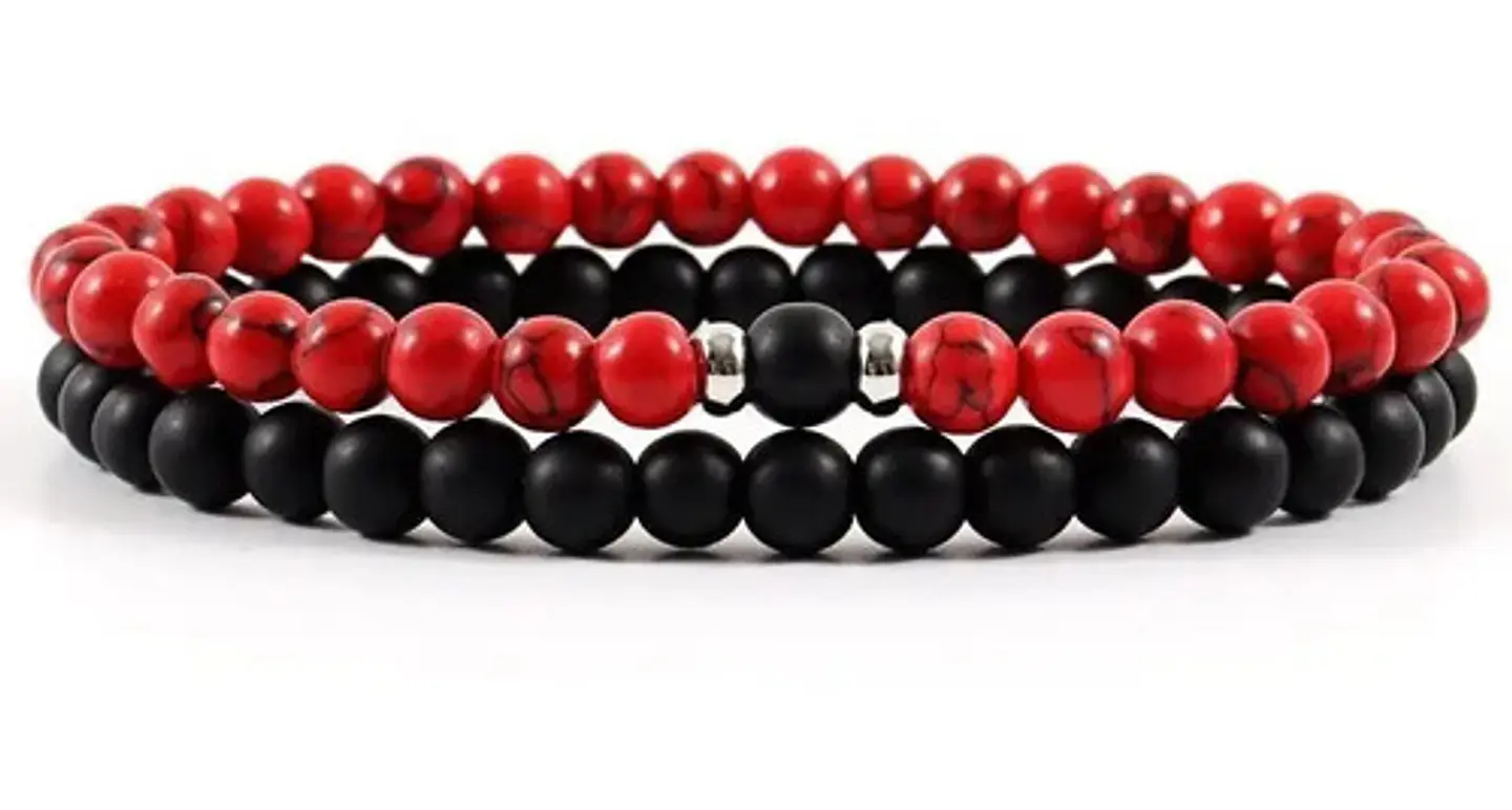 Set 2 Manillas Pulsera Piedras Naturales Ojo De Tigre Hombre 2