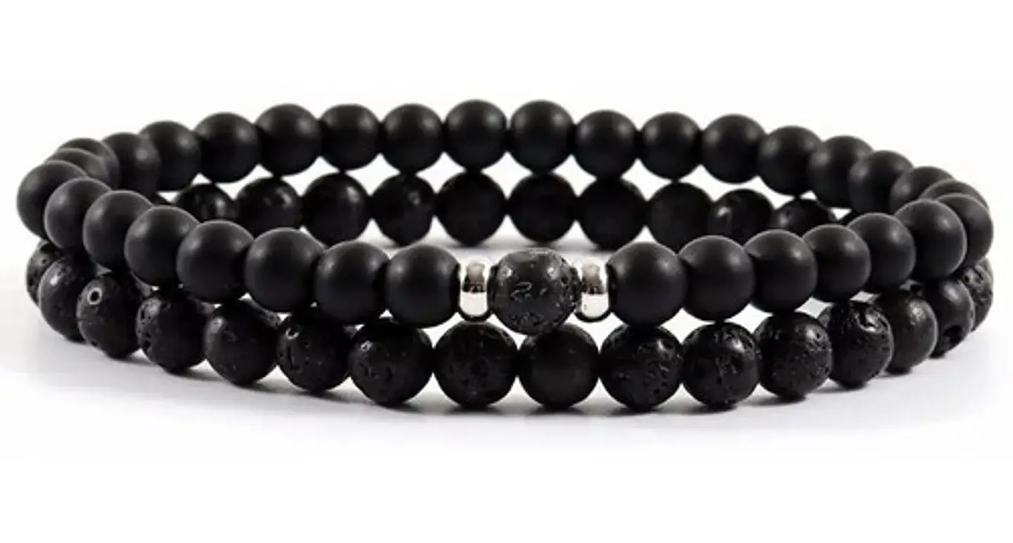 Set 2 Manillas Pulsera Piedras Naturales Ojo De Tigre Hombre 3