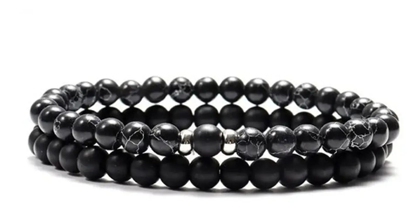 Set 2 Manillas Pulsera Piedras Naturales Ojo De Tigre Hombre 4