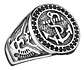 Anillo Acero Color Plata Marina Militar Ancla Piedras Hombre - Miniatura 1