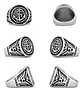 Anillo Acero Color Plata Marina Militar Ancla Piedras Hombre - Miniatura 2