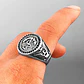 Anillo Acero Color Plata Marina Militar Ancla Piedras Hombre - Miniatura 4