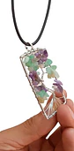 Collar Dije Árbol De La Vida Piedras Naturales Cadena Mujer - Miniatura 3