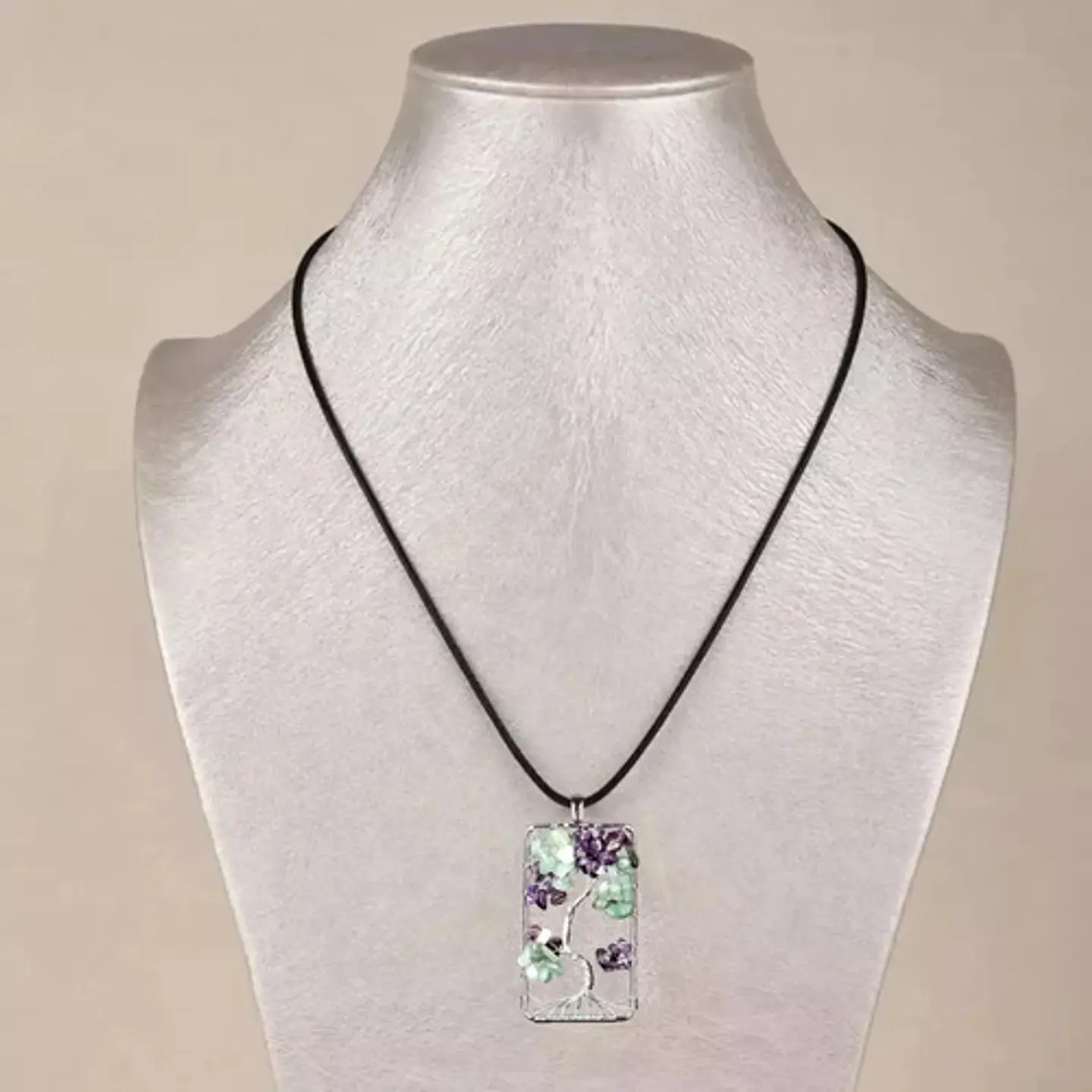 Collar Dije Árbol De La Vida Piedras Naturales Cadena Mujer 4