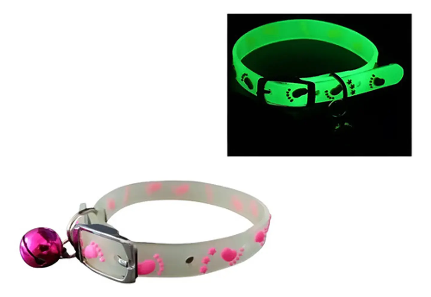 Collar Brilla En La Oscuridad Cascabel Mascota Gato Perro 1