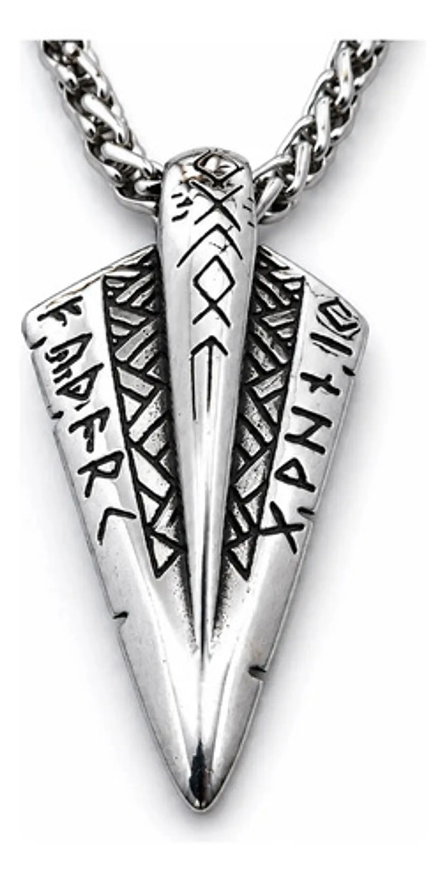 Collar Vikingo En Acero Para Hombres Dije Lanza Odin Gungnir 1