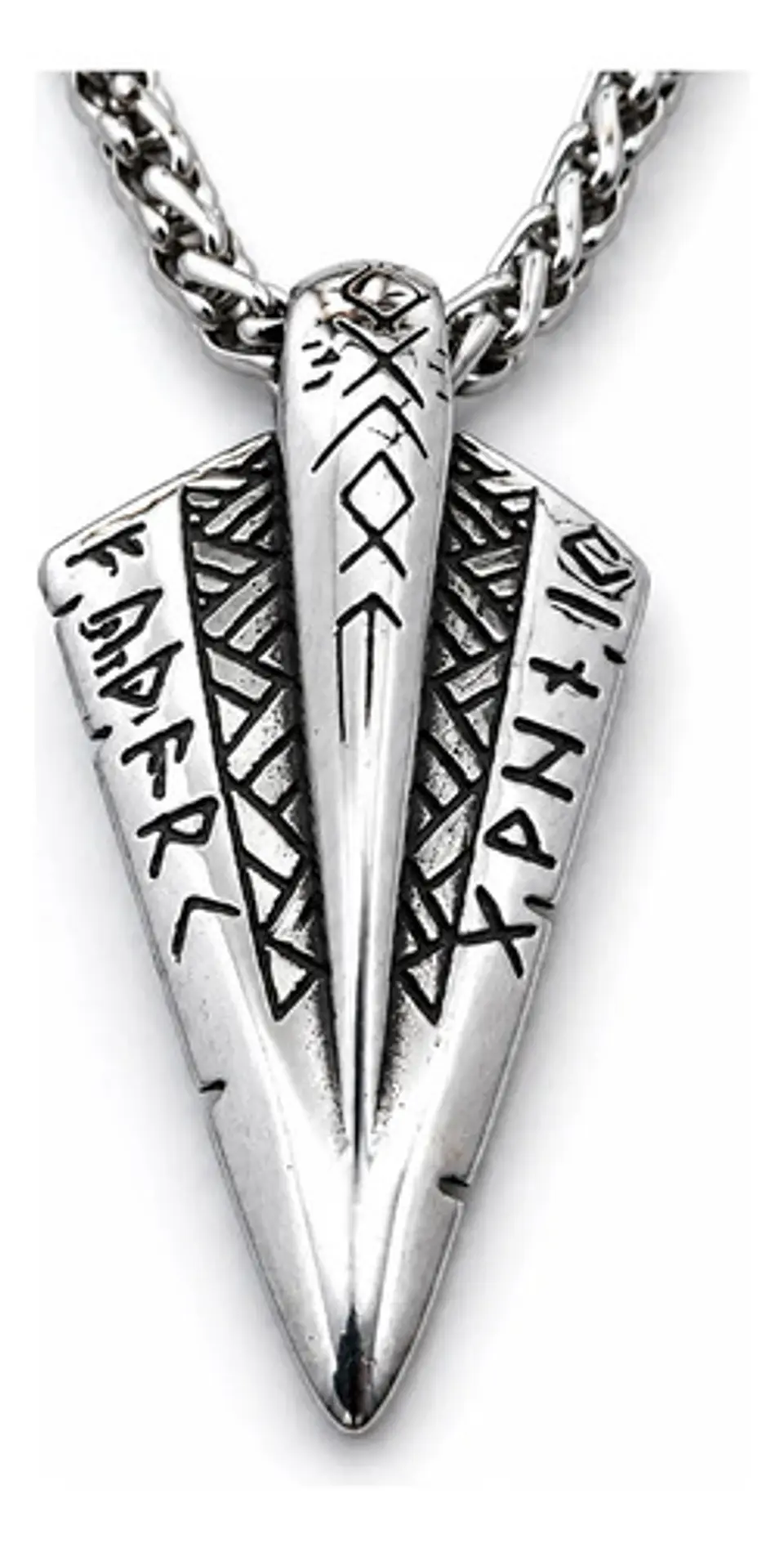 Collar Vikingo En Acero Para Hombres Dije Lanza Odin Gungnir 1