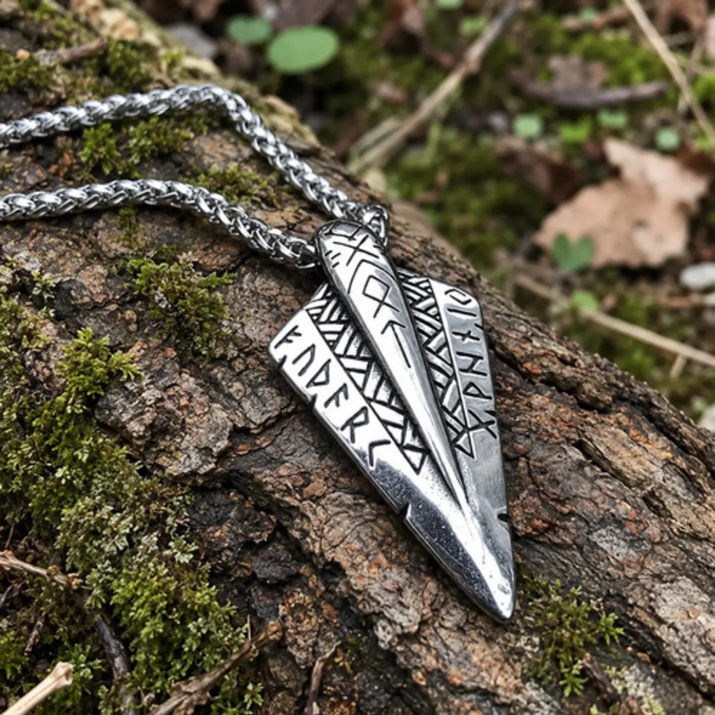 Collar Vikingo En Acero Para Hombres Dije Lanza Odin Gungnir 6