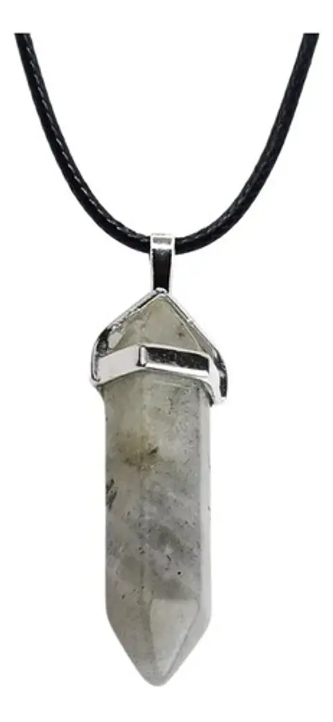 Collar Péndulo Dije Piedra Natural Labradorita Hombre Mujer