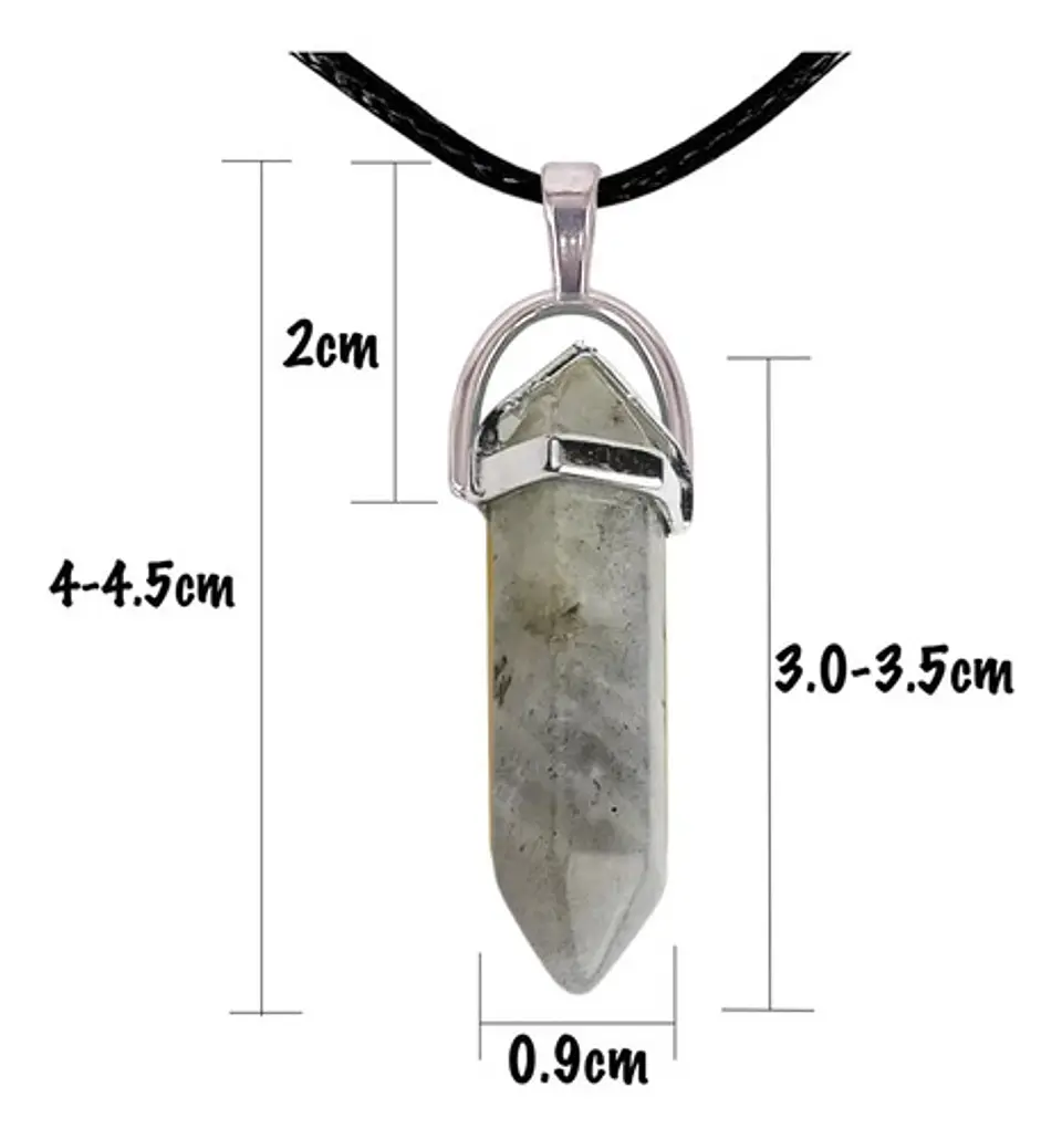 Collar Péndulo Dije Piedra Natural Labradorita Hombre Mujer 2
